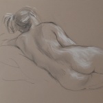 Resting Nude, pencil and chalk