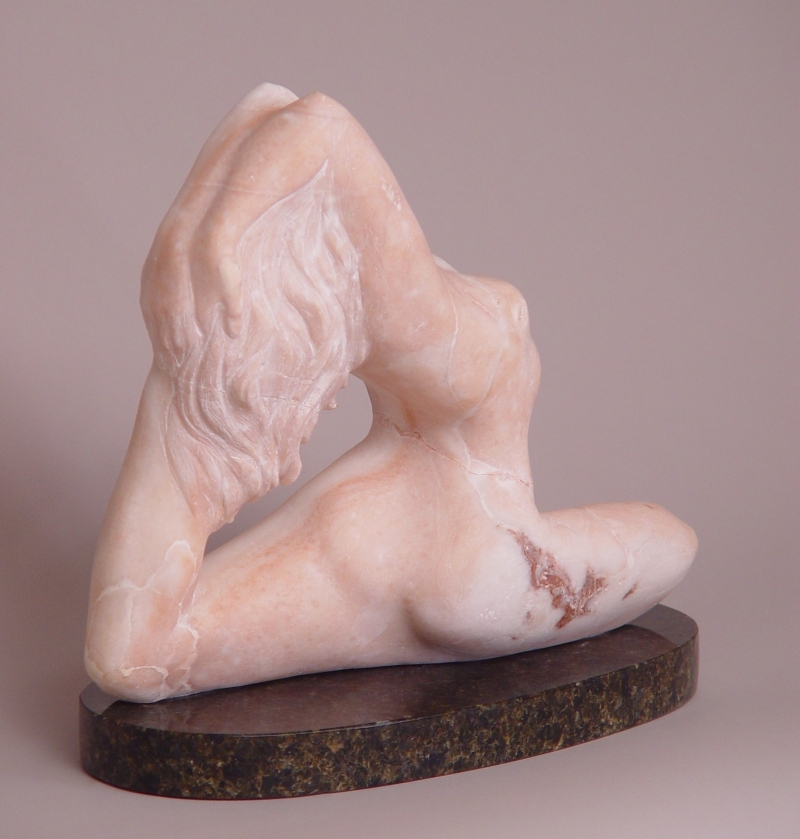 Yoga Pose, Alabaster, 15 inches high