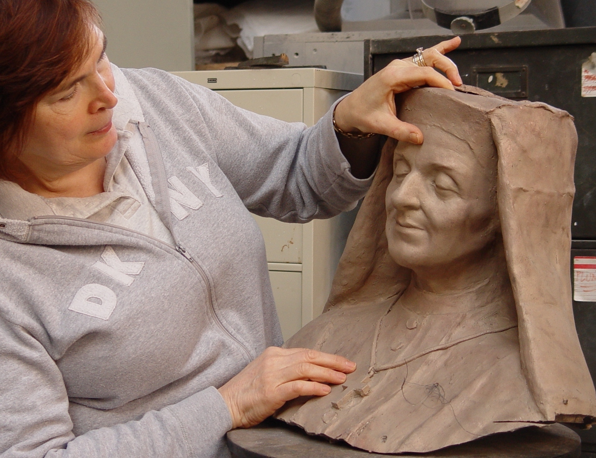 Checking the top section cast in bronze