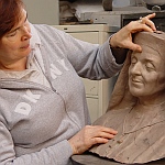 Checking the top section cast in bronze