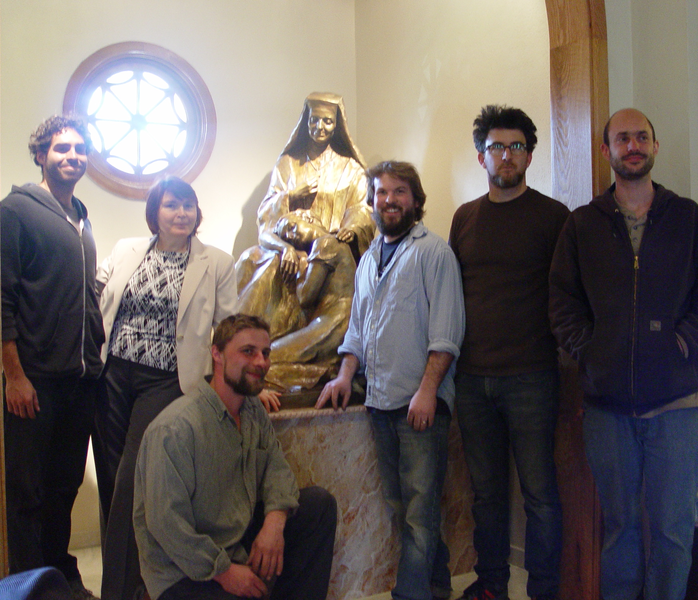 The statue of St. Leonie Aviat is installed