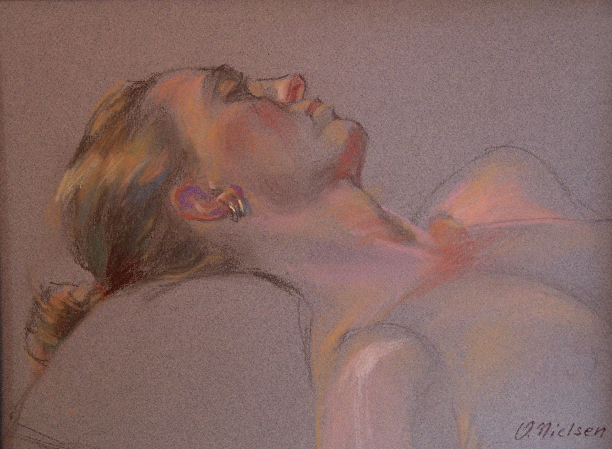 Asleep, pastel, 14 x 11