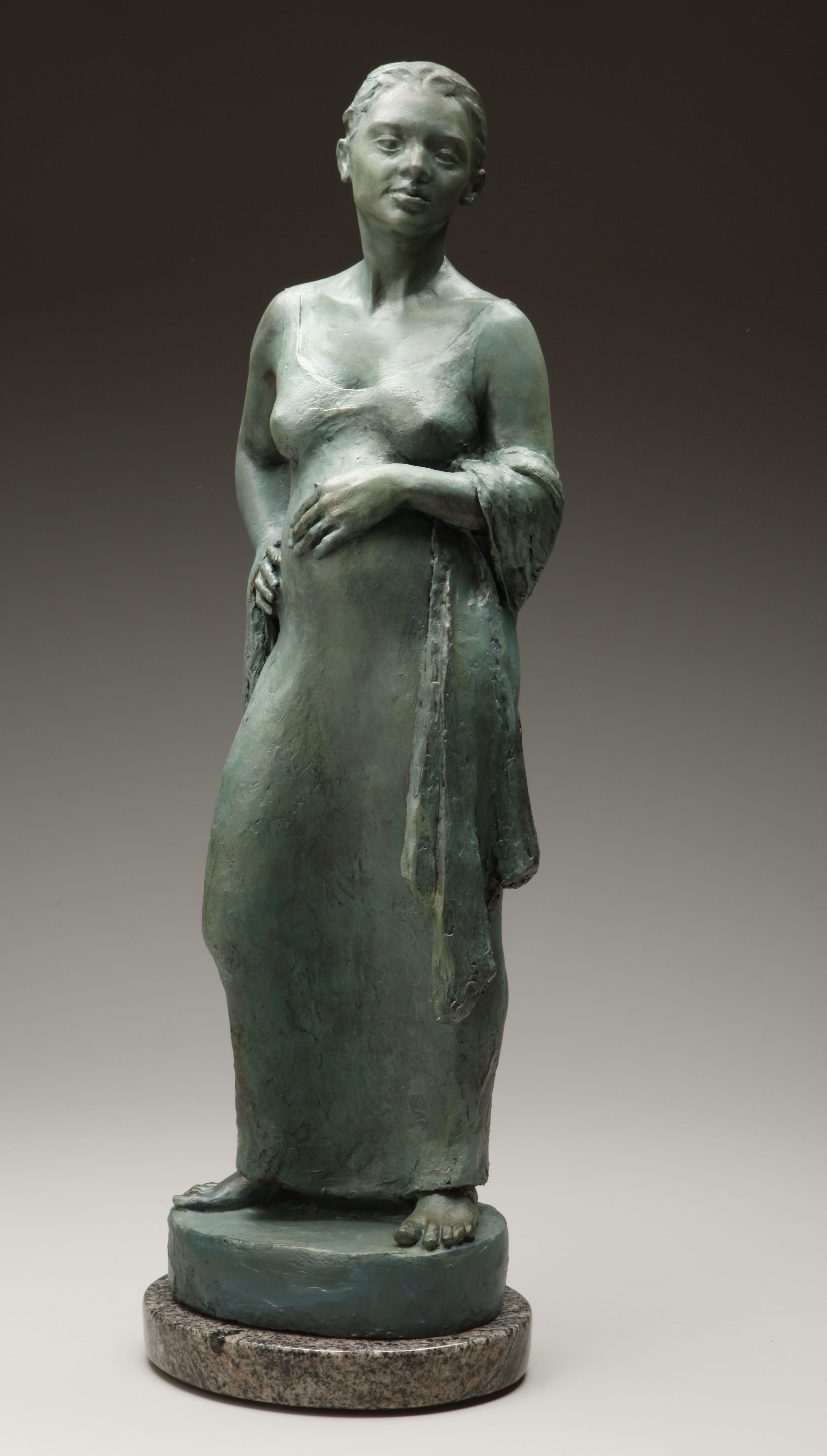 Awaiting, bronze, 27 x 9 x 7 inches