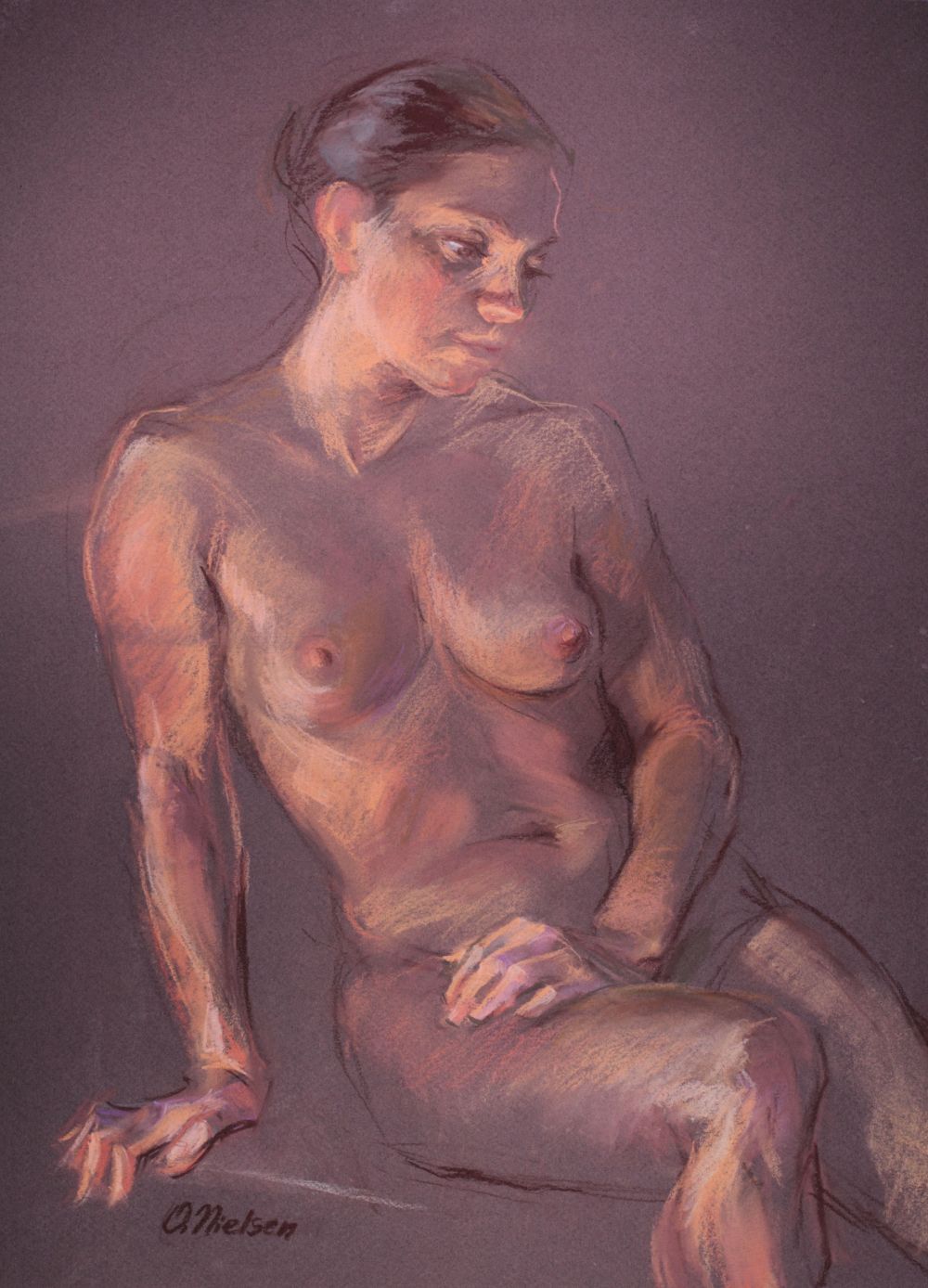 Orchids, pastel, 12 x 16