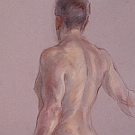 Male Torso, pastel, 15x11