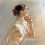 Pensive, pastel