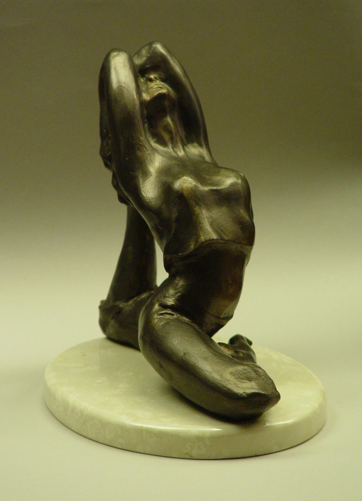 Pigeon Pose, bronze, 10 inches high