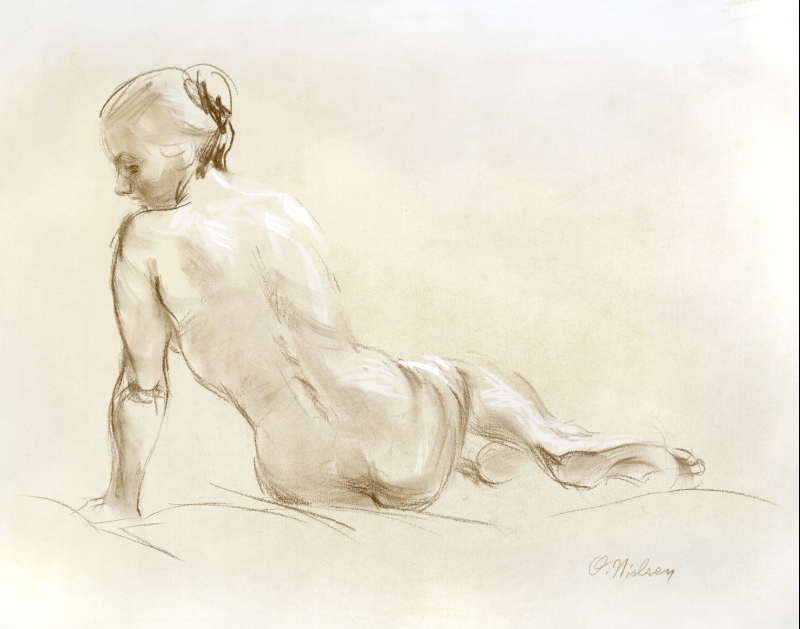 Sitting Nude, Pastel