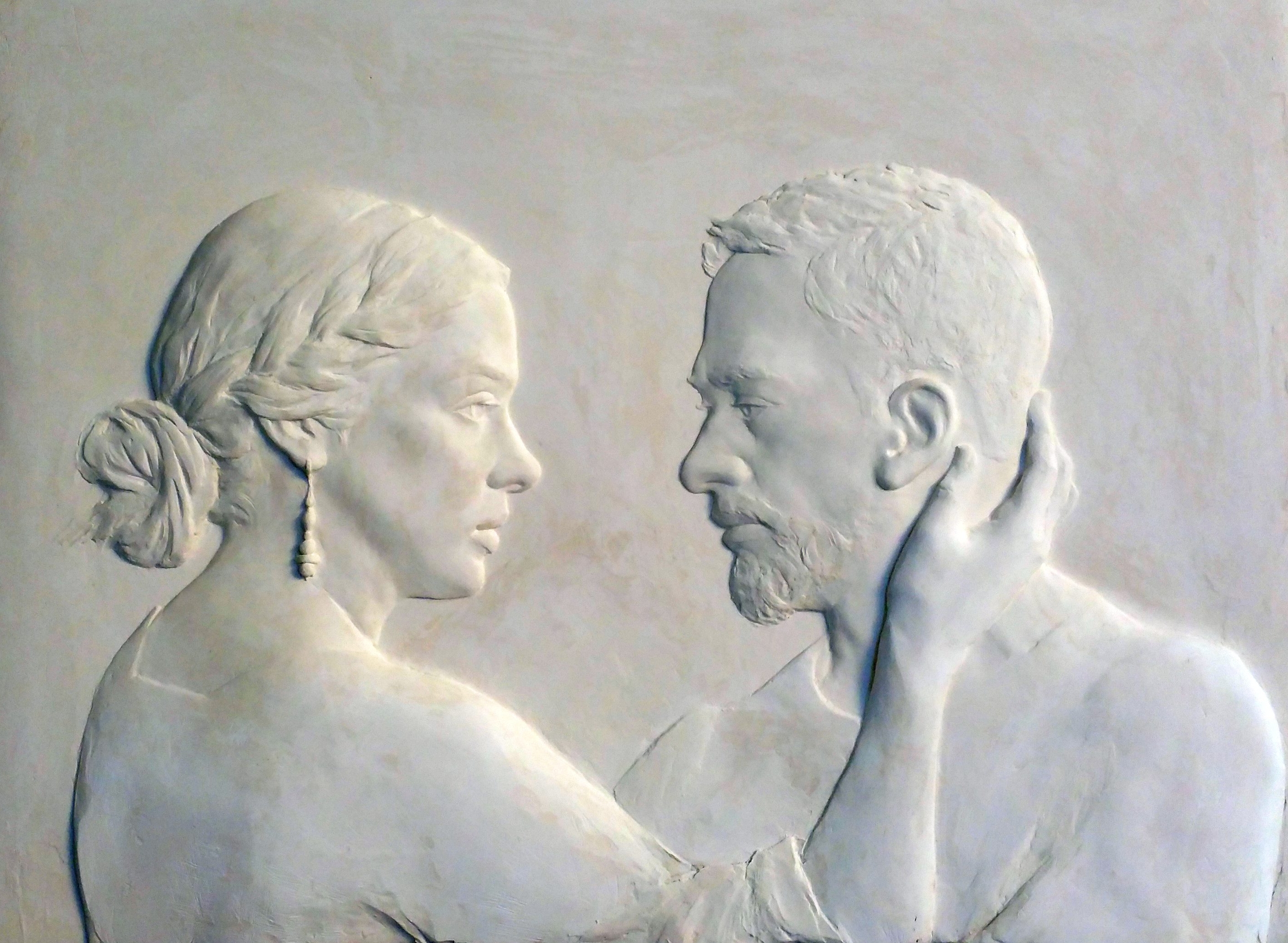 Time traveler, Cast stone, 17 x 22